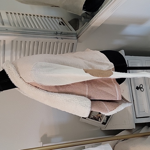 Anthropologie Saturday Sunday Sherpa Waterfall Open Front Sweater - Picture 6 of 12